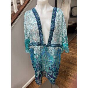 Gottex Silk V-Neck Beach Cover Up Large